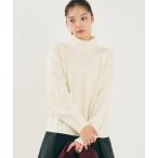 ニット セーター ボリュームスリーブボトルネックニットトップス レディース