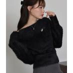 ニット セーター オフショルシャギーニット レディース