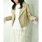 レザージャケット ライダース フェイクレザーライダースジャケット レディース