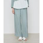 ショッピングワイドパンツ パンツ 「 +サイズ 」 麻調合繊 ワイドパンツ レディース