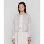 ショッピングダミエ ジャケット ノーカラージャケット 「 TALLサイズ 」「セットアップ対応」ダミエ ラッセルツイード ジャケット レディース