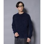 セーター ニット ローゲージ ベロアモール クルーネックニット メンズ
