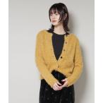 ショッピングnano カーディガン チュールシャギークルーネックニットカーディガン レディース