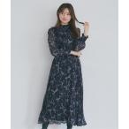 ワンピース ２ＷＡＹボウタイリボン付きリボンプリントシャーリングプリーツワンピース