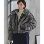 ショッピングファー ブルゾン アウター ミックスロングファーブルゾンコート レディース