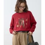 ショッピングフラワー ニット セーター 「GEVACO」フラワーホースジャガードニット レディース