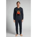 パジャマ コットン インターロック くるみ割り人形ベア ロングパジャマ メンズ