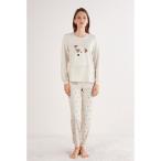 ショッピングパジャマ レディース パジャマ ルームウェア Sweet Puppy コットン ロングパジャマ レディース