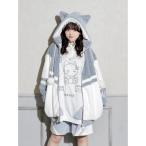 ショッピング星 ブルゾン アウター ねこ耳お星さまぽんぽんユニセックスファーブルゾン レディース