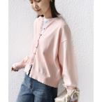 カーディガン 「手洗い可能」コットン カシミヤ混 スカラップヘム カーディガン レディース