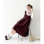 ジャンパースカート ディープＶネックチェックジャンパースカート