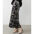 ショッピング柄 スカート ベロアニュアンス柄スカート