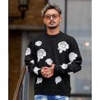 ショッピングローズ セーター ニット RTEGローズフォームプリントニット メンズ