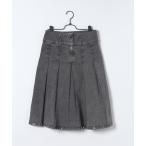 ショッピングスタッズ デニムスカート 「25quee」スタッズデニムプリーツミディスカート/636464