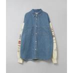 ブラウス シャツ B2933 裏毛コンビリメイクシャツ レディース