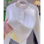 カーディガン レーストリミングふ�