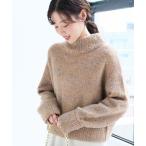 ニット セーター ミックスカラーハイネックニット レディース