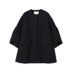 ノーカラーコート コート 「WEB先行予約」ボタニカルジャカード トラペーズコート レディース