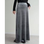 スカート 「低身長/高身長サイズ有」無地orドットベロアナロースカート