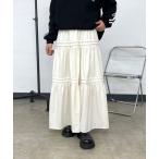ショッピングティアード スカート コーデュロイティアードロングスカート