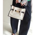 ショッピングトートバッグ キャンバス トートバッグ VIOLAd’ORO / ヴィオラドーロ 別注キャンバス*レザートートバッグM* レディース