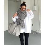 マフラー ストール ボリュームフリンジマフラー レディース