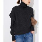 ベスト ジレ 畦編みコクーンニットベスト レディース