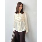 ショッピングサテン ブラウス シャツ サテンレイヤードストラクチャーブラウス レディース