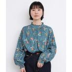 ショッピングJapan ブラウス シャツ ちぎり絵のチューリッププリントブラウス レディース