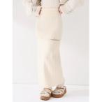 ショッピングロングスカート スカート スリットデザインニットロングスカート