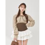 ショッピング綿 ワンピース ボリュームフレアセットアップ