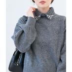 ニット セーター 2wayスパンコール襟ニット レディース