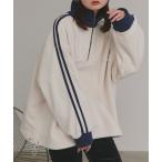  джерси боковой линия половина Zip флис тянуть over женский 