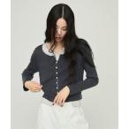 tシャツ Color scheme Layered Rib Knit Cardigan / 配色レイヤードリブニットカーディガン レディース
