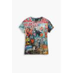 tシャツ グラフィティ風総柄プリント半袖Tシャツ ストリート×グランジ 2026年春夏 新作 レディース