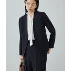 ジャケット ノーカラージャケット トリアセダブルクロス Ｖネックジャケット/イージーケア・セットアップ対応・26SS レディース
