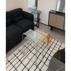 ラグ ラグマット 「26年春夏新作」「120×160cm」手書き線チェック柄ラグマット