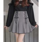 ショッピングツイード スカート レースアップツイードフレアスカート