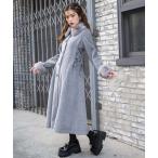 コート アウター ウエストレースアップロングコート レディース