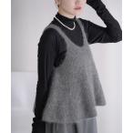 ベスト ジレ 「WEB限定/追加」モヘヤミックスフレアタンク レディース