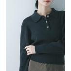 ショッピングシルク ニット セーター コットンシルクポロ衿ニット レディース