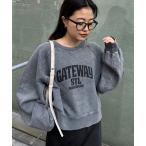 トレーナー スウェット アシッドウォッシュ加工ロゴプリントラグランスウェット レディース