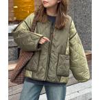 ブルゾン アウター 切替キルティングジャケット レディース