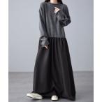 ショッピングニットワンピ ワンピース ニット×布帛切替ワンピース