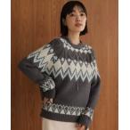ショッピング柄 ニット セーター ノルディック柄ニット レディース