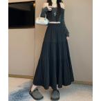 ショッピングロングスカート スカート ティアードプリーツロングスカート