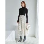 スカート Sustainableデコラティブシフォンフレアスカート
