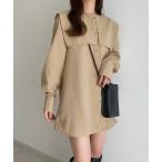 [callautia] длинный рукав туника MEDIUM бежевый женский 