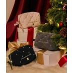 ポーチ ビジューリボンキルティングポーチ レディース