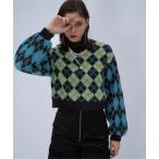 ショッピングアーガイル ニット セーター ハイショクアーガイルガラニット(HARE) レディース